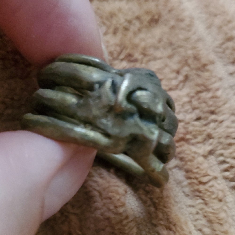 Custom Made Rustic Look Bronze Artisinal Ring - Picture 3 of 7